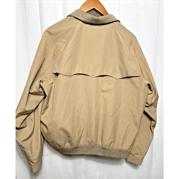 Vintage Lands' End Harrington Bomber Jacket Men’s Large Khaki Lightweight Lined - Picture 8 of 11